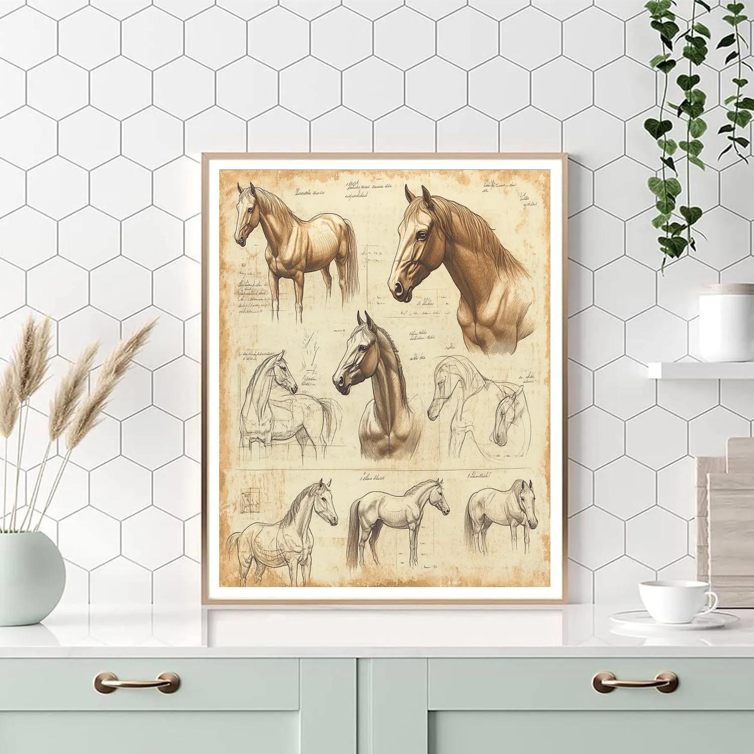 Leonardo Da Vinci Inspired Renaissance Study Of Horses Paint by numbers kits