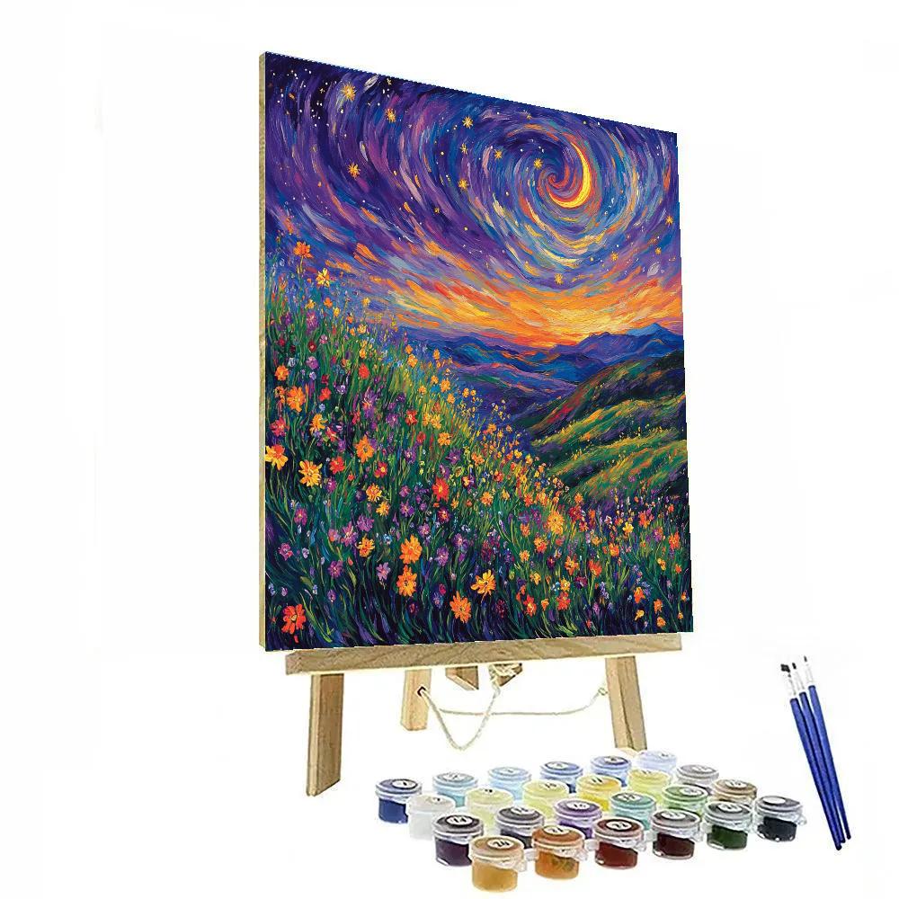 Van Gogh Inspired Twilight Meadow Paint by numbers art