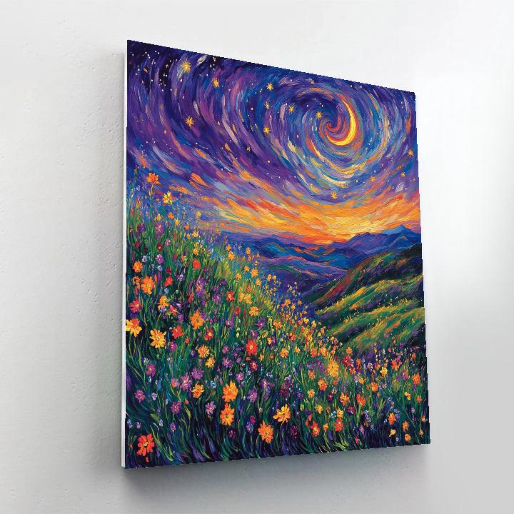 Van Gogh Inspired Twilight Meadow Paint by numbers art