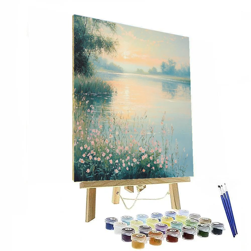 Monet Inspired Serene Riverbank Number painting