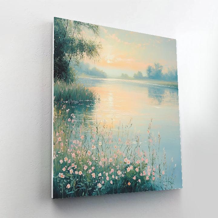 Monet Inspired Serene Riverbank Number painting