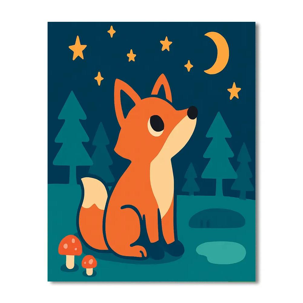 Starlight Forest Fox Painting by numbers kit