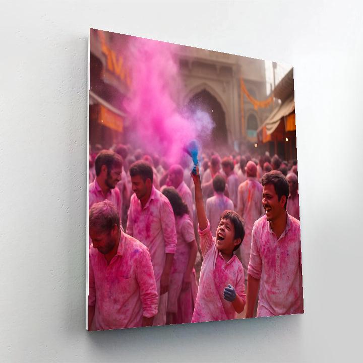Holi Streets Of Mathura paint by color