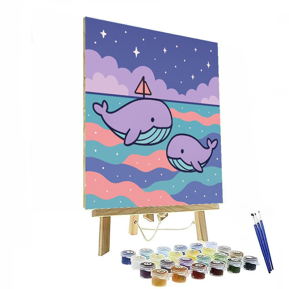 Nebula Sailing Whales Numbered painting kits