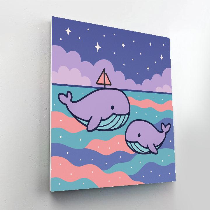 Nebula Sailing Whales Numbered painting kits