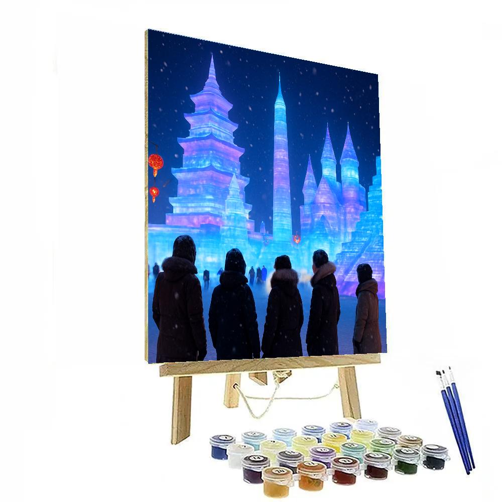 Harbin Ice And Snow Festival Glow Paint by numbers art