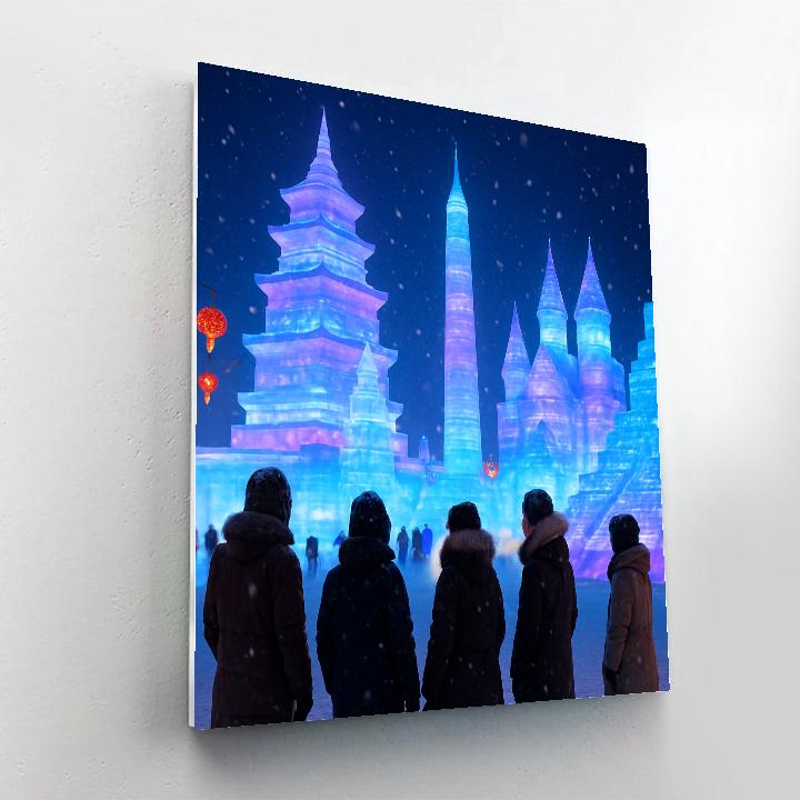 Harbin Ice And Snow Festival Glow Paint by numbers art
