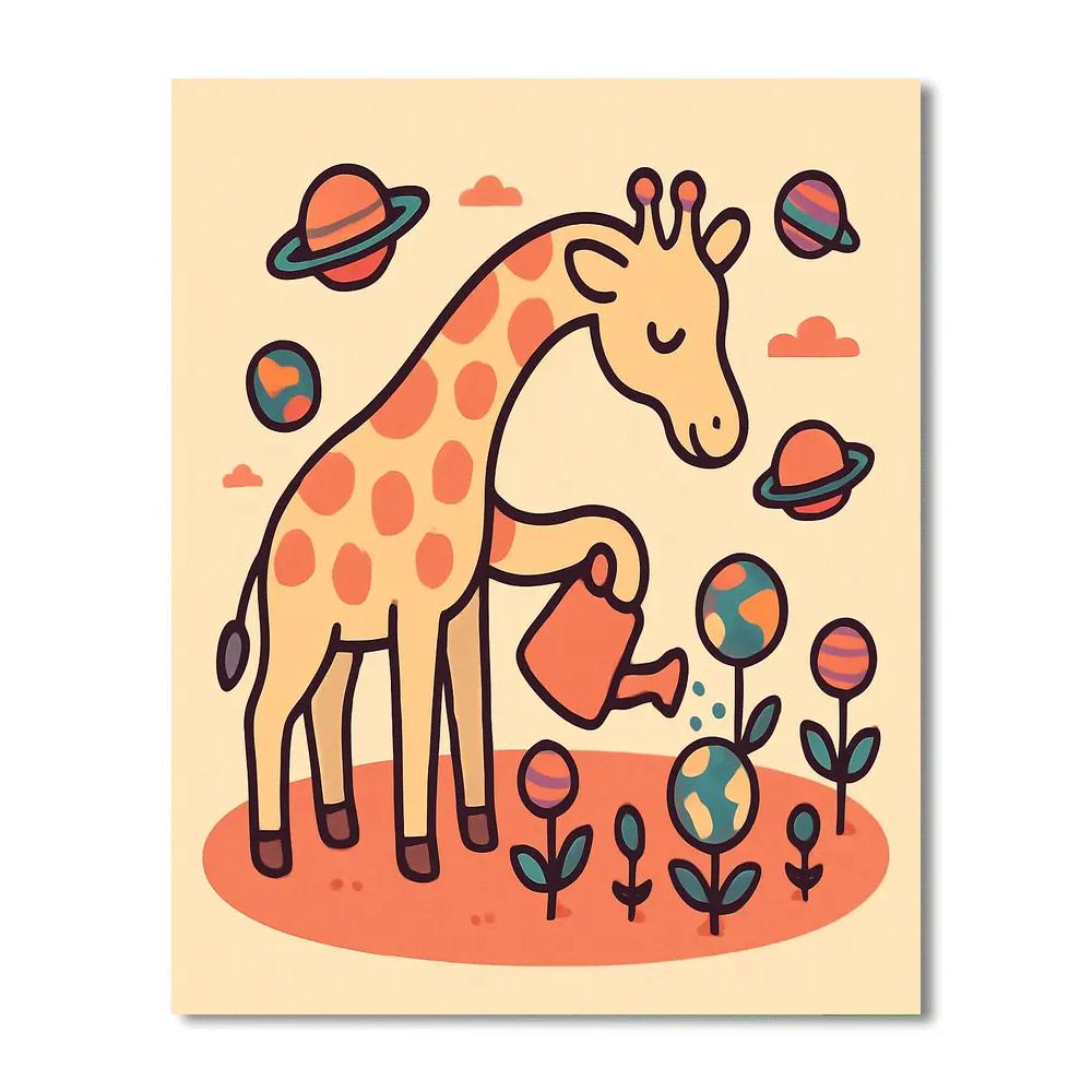 Planet Garden Giraffe paint by numbers