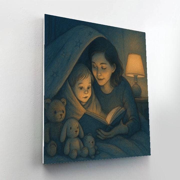 Bedtime Story Under Lamp DIY paint by numbers