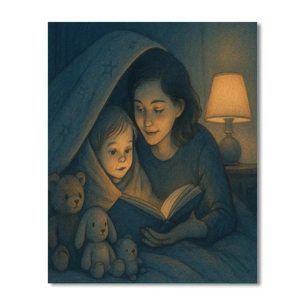 Bedtime Story Under Lamp DIY paint by numbers