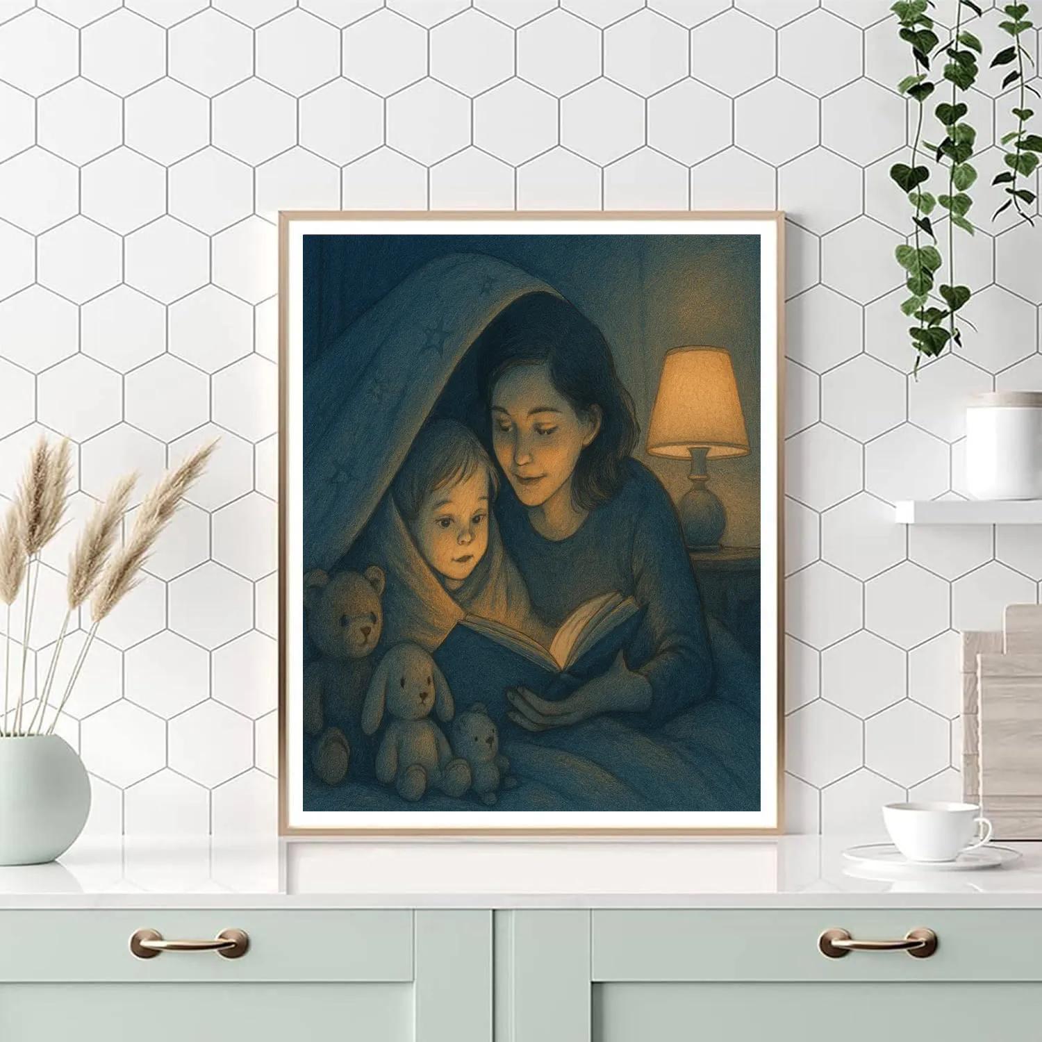 Bedtime Story Under Lamp DIY paint by numbers
