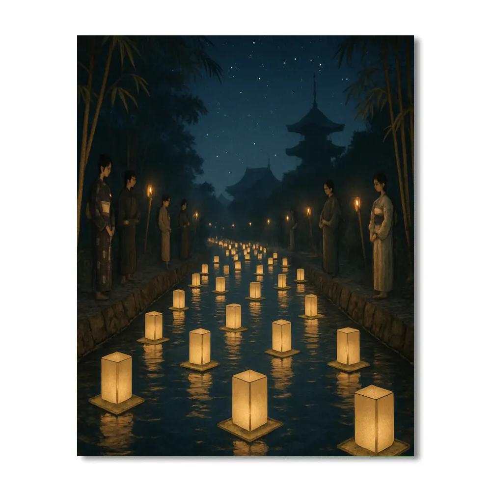 Obon Festival Lantern Release Paint by numbers art