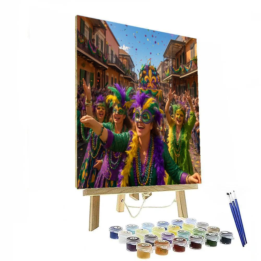 Mardi Gras Beads And Masks Parade Paint by numbers art