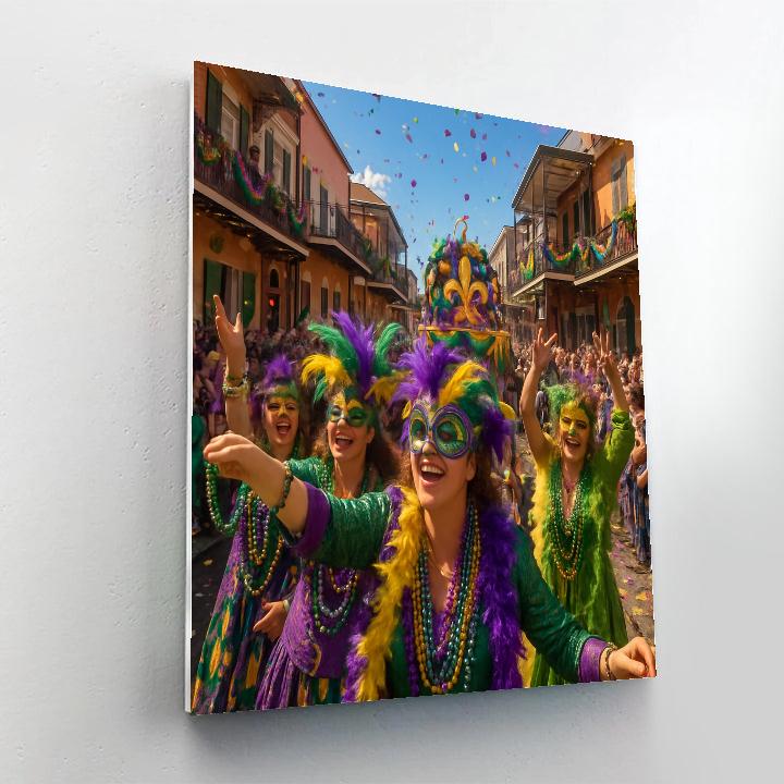 Mardi Gras Beads And Masks Parade Paint by numbers art
