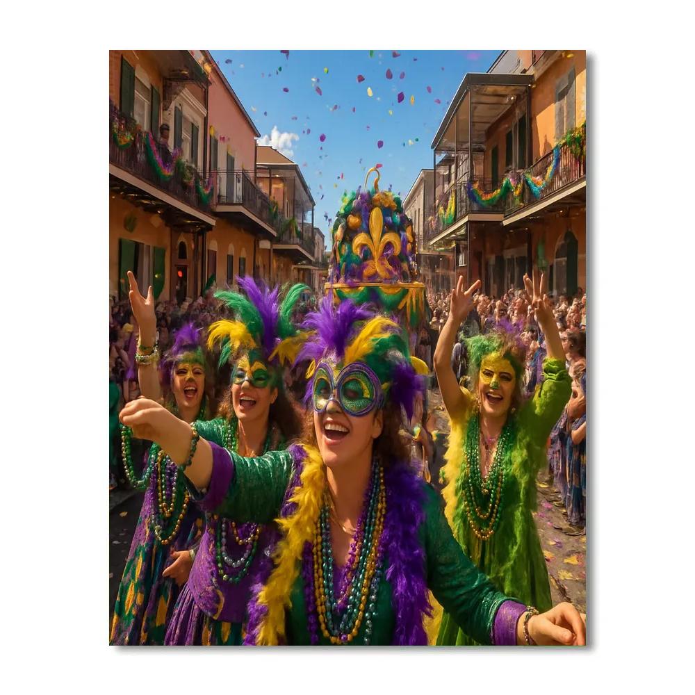 Mardi Gras Beads And Masks Parade Paint by numbers art