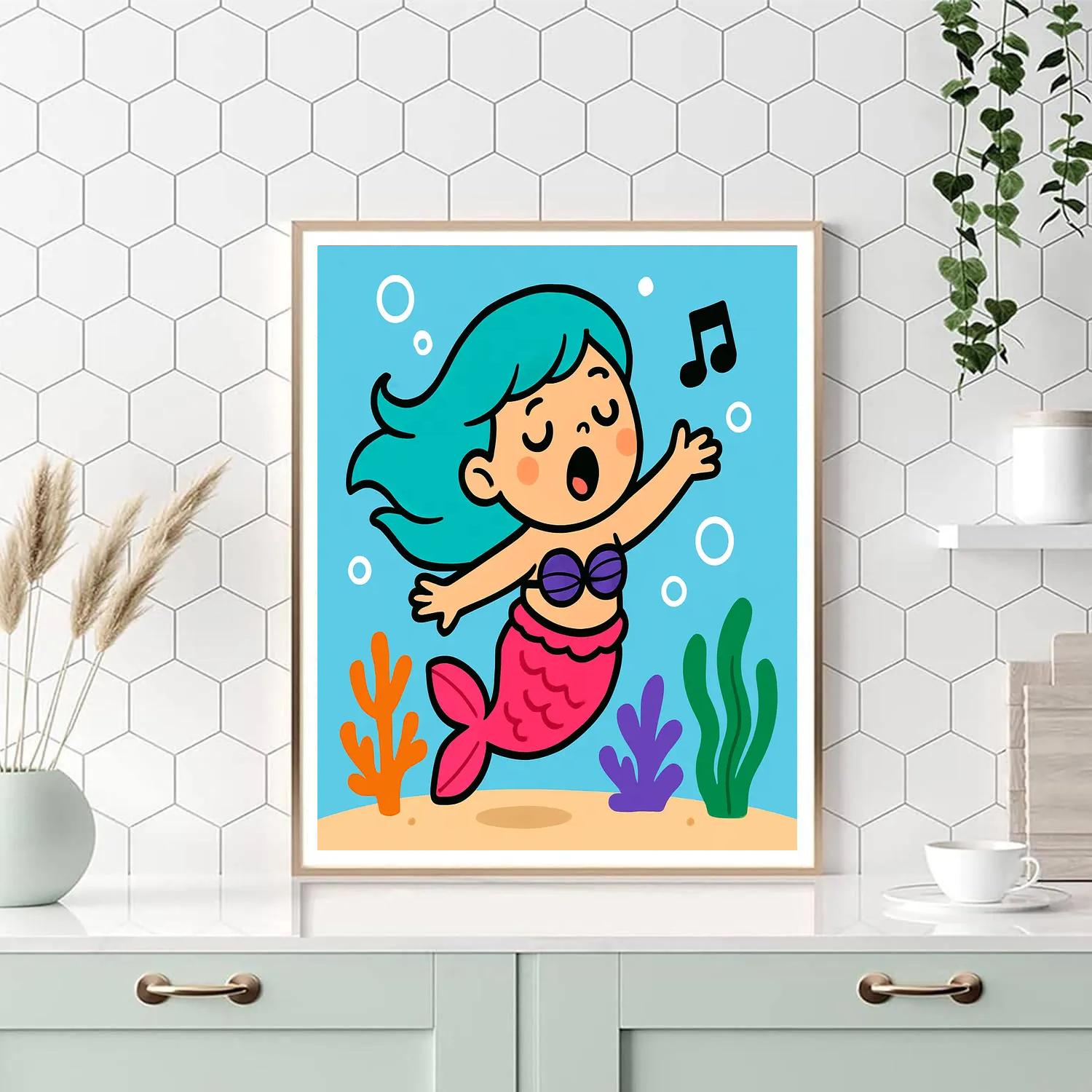 Magical Mermaid Singing Underwater Paint by numbers kits