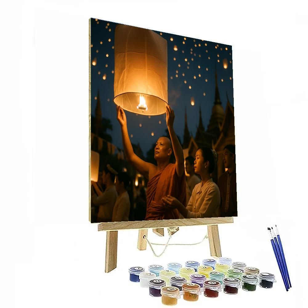 Yi Peng Lantern Release In Chiang Mai DIY paint by numbers
