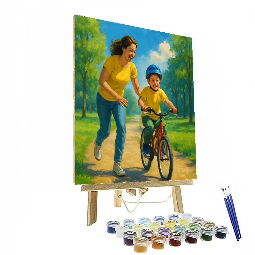 Bike Ride With Helper Wheels Paint by numbers kits