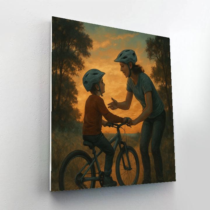 Bike Trail Sunset Teach paint by numbers