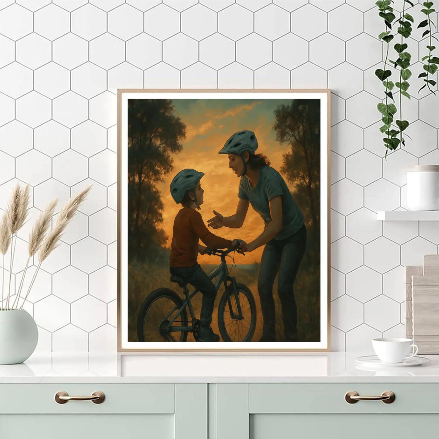 Bike Trail Sunset Teach paint by numbers