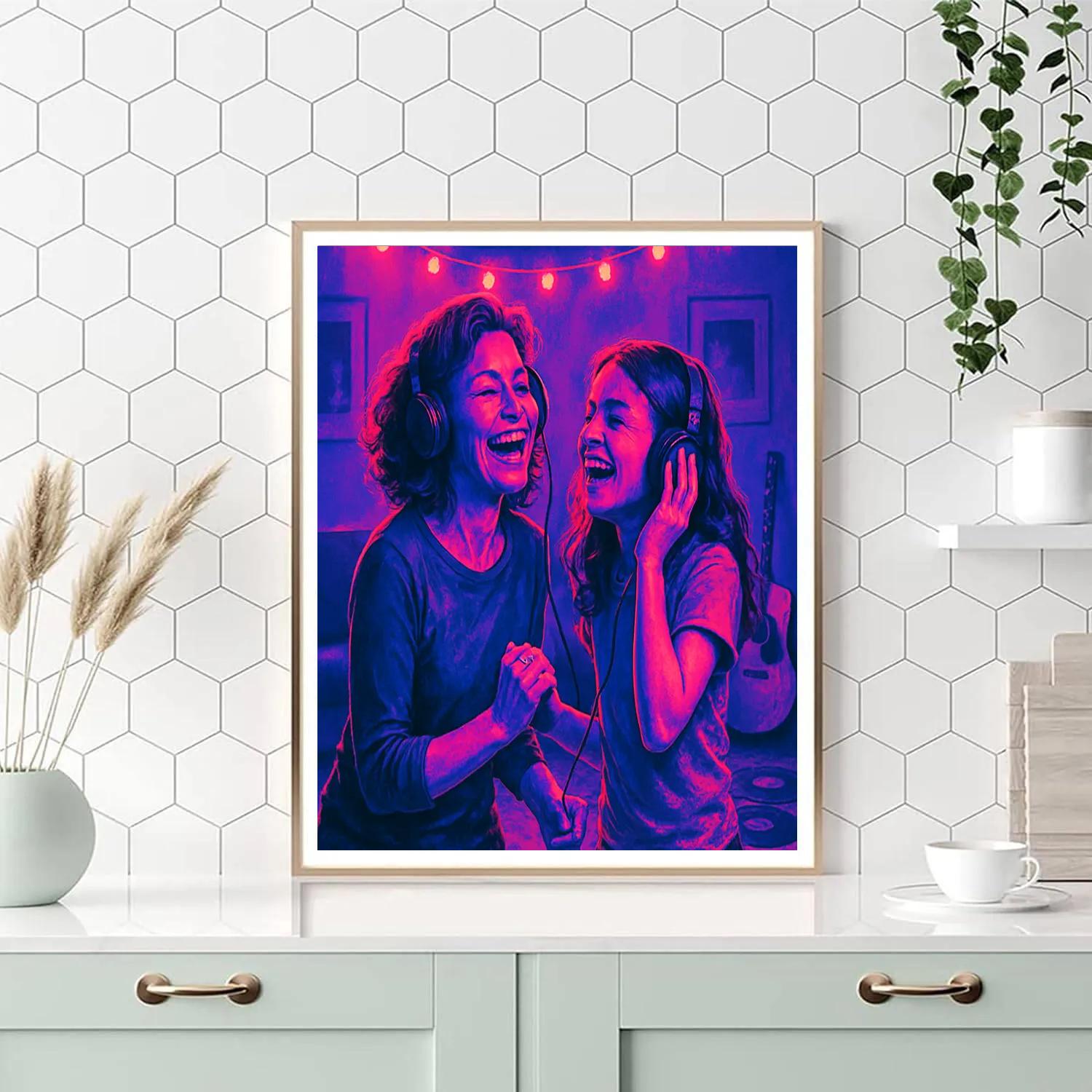 Mother And Teen Concert Night Paint by numbers kits