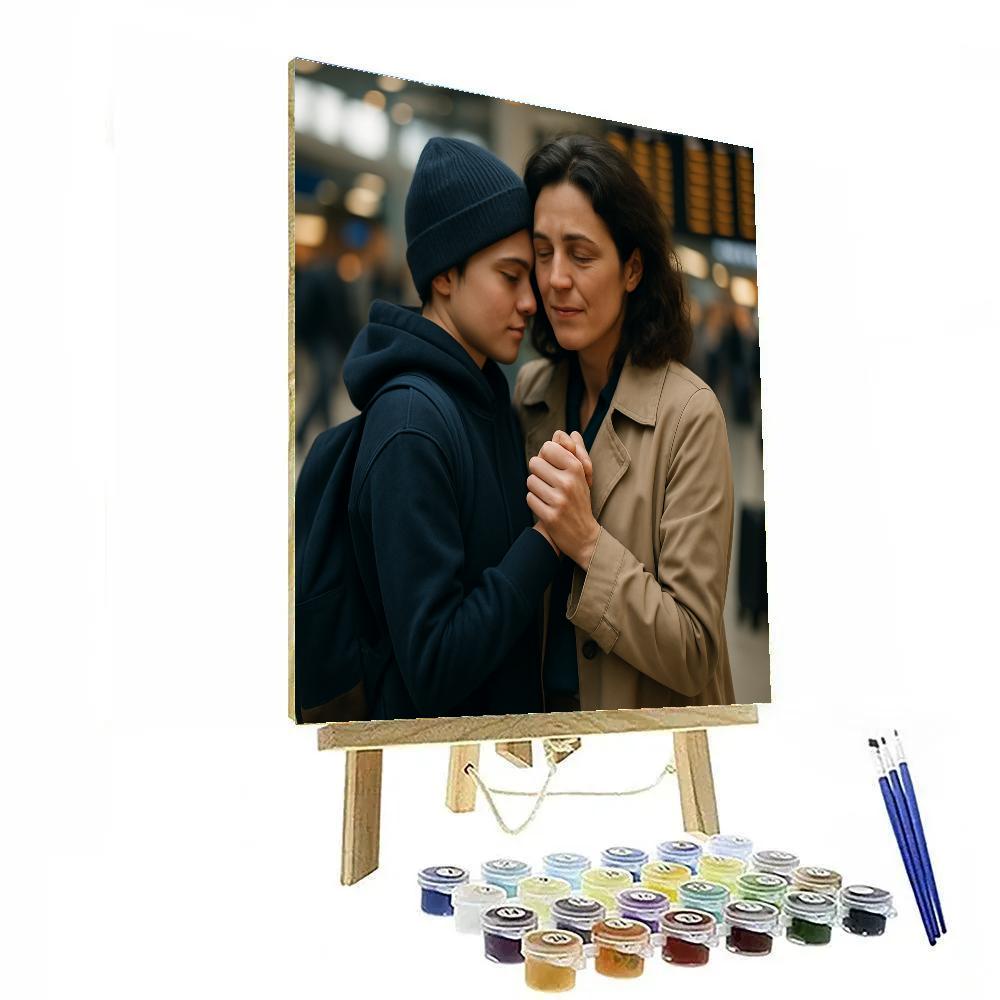 Airport Goodbye Embrace Paint by numbers kits