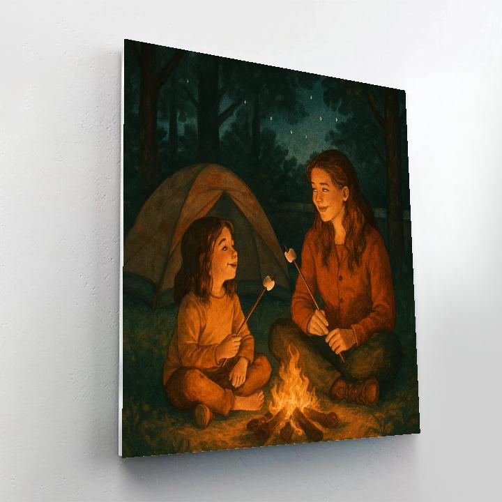 Backyard Camping Story Paint by numbers art