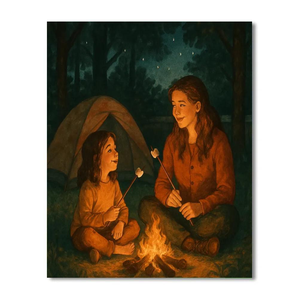 Backyard Camping Story Paint by numbers art