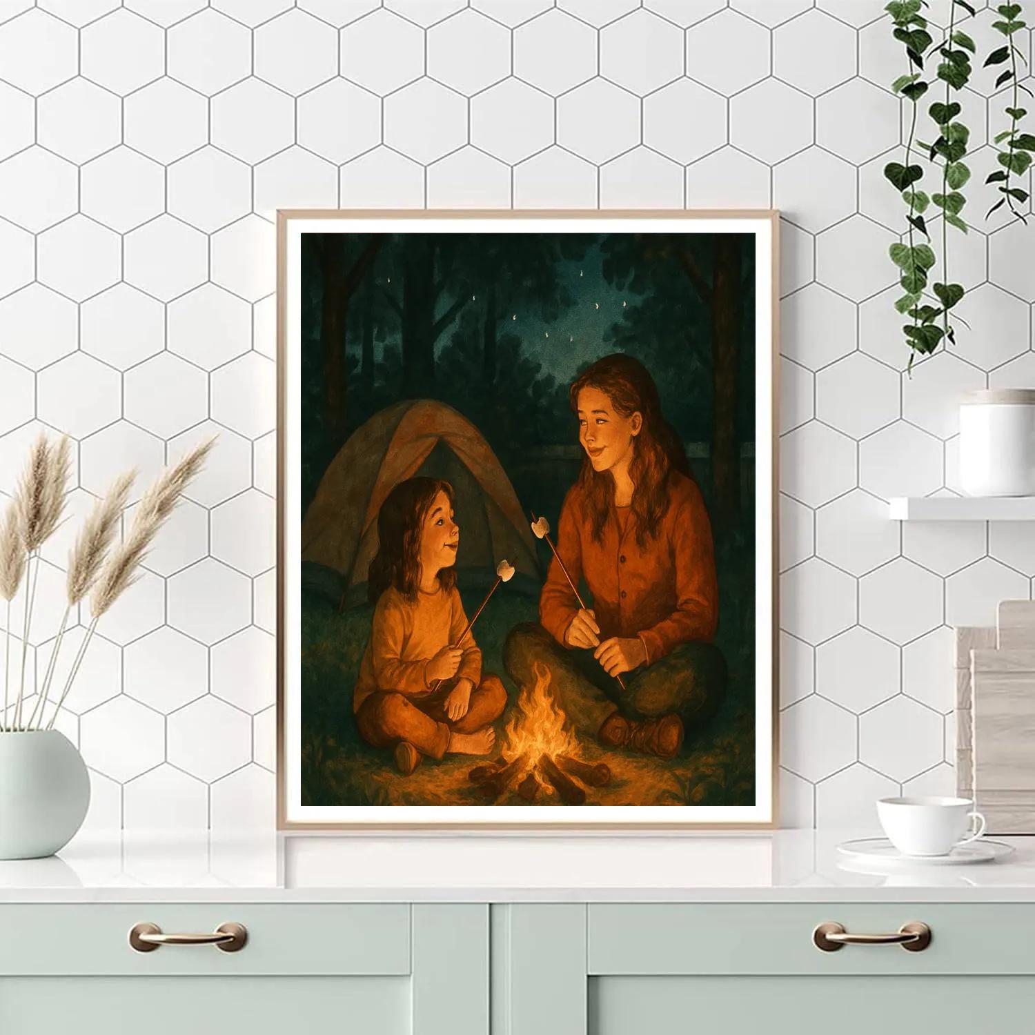 Backyard Camping Story Paint by numbers art