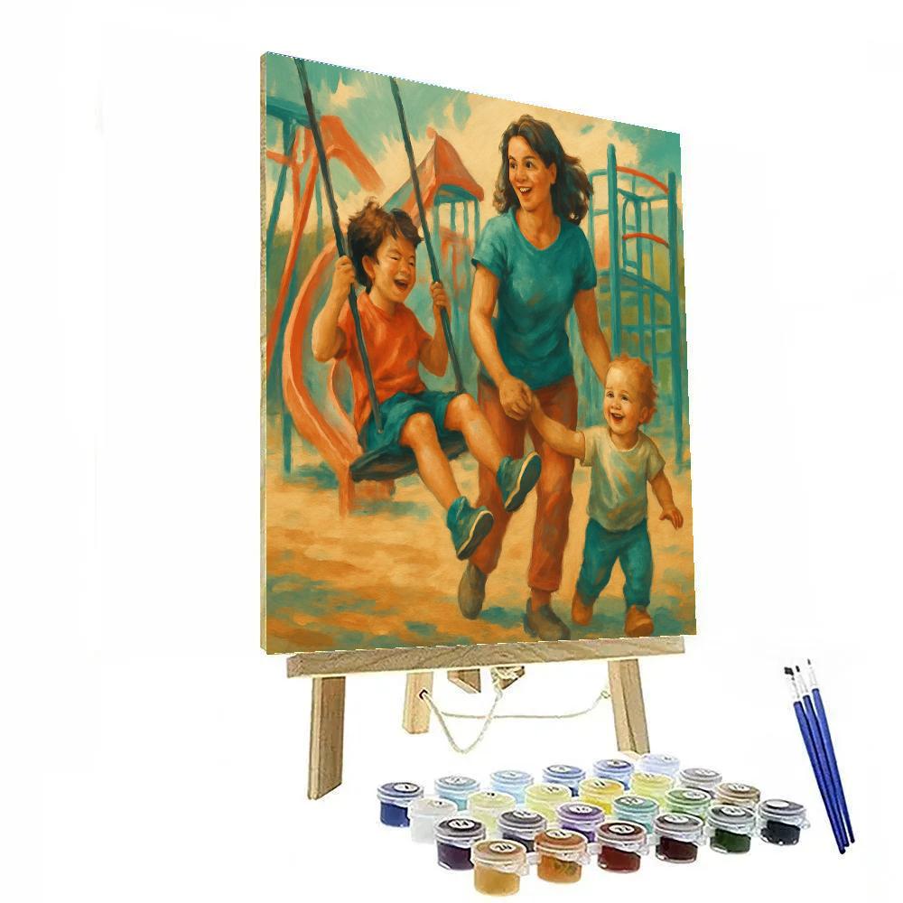 Sibling Trio Playground painting number kit