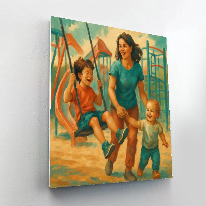 Sibling Trio Playground painting number kit