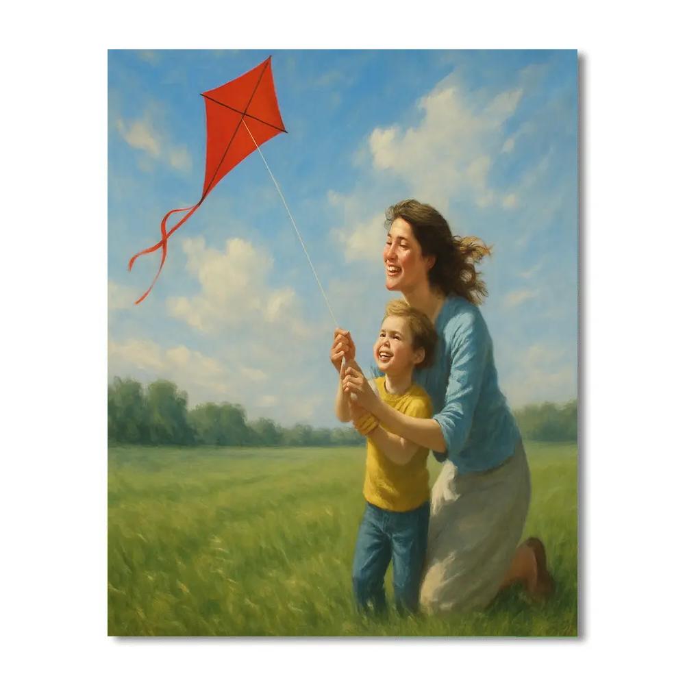 Open Field Kite Teaching paint by numbers