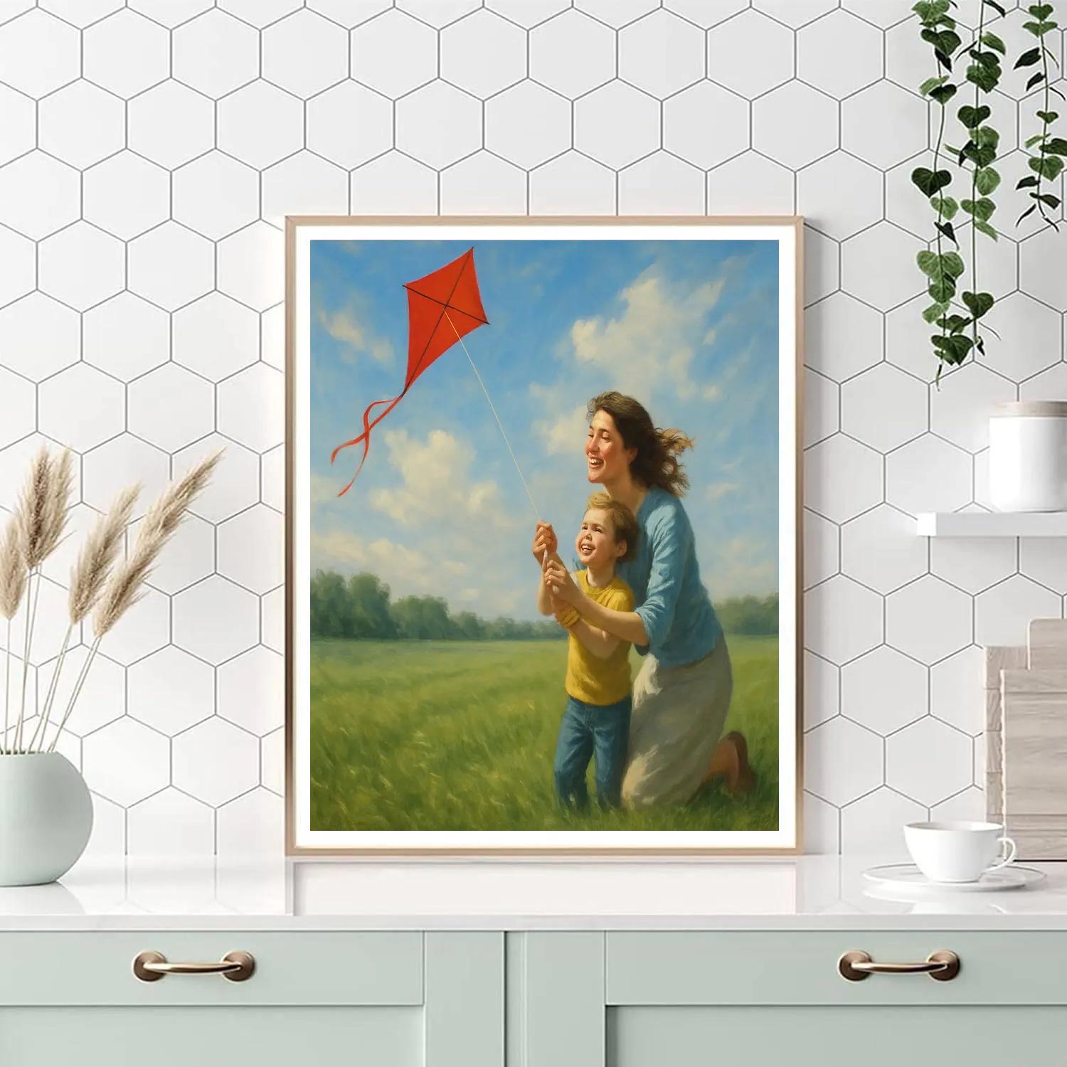 Open Field Kite Teaching paint by numbers