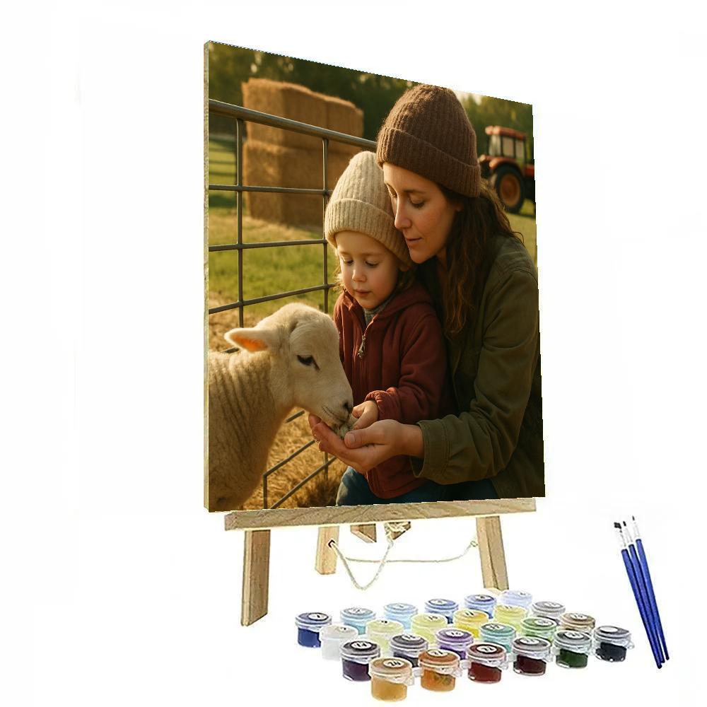 Farm Visit Animal Cuddle Number painting