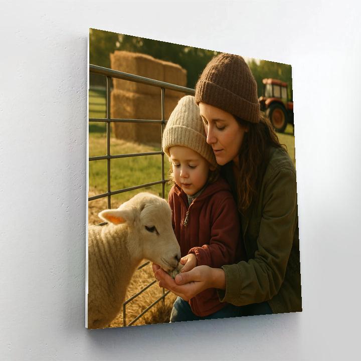 Farm Visit Animal Cuddle Number painting