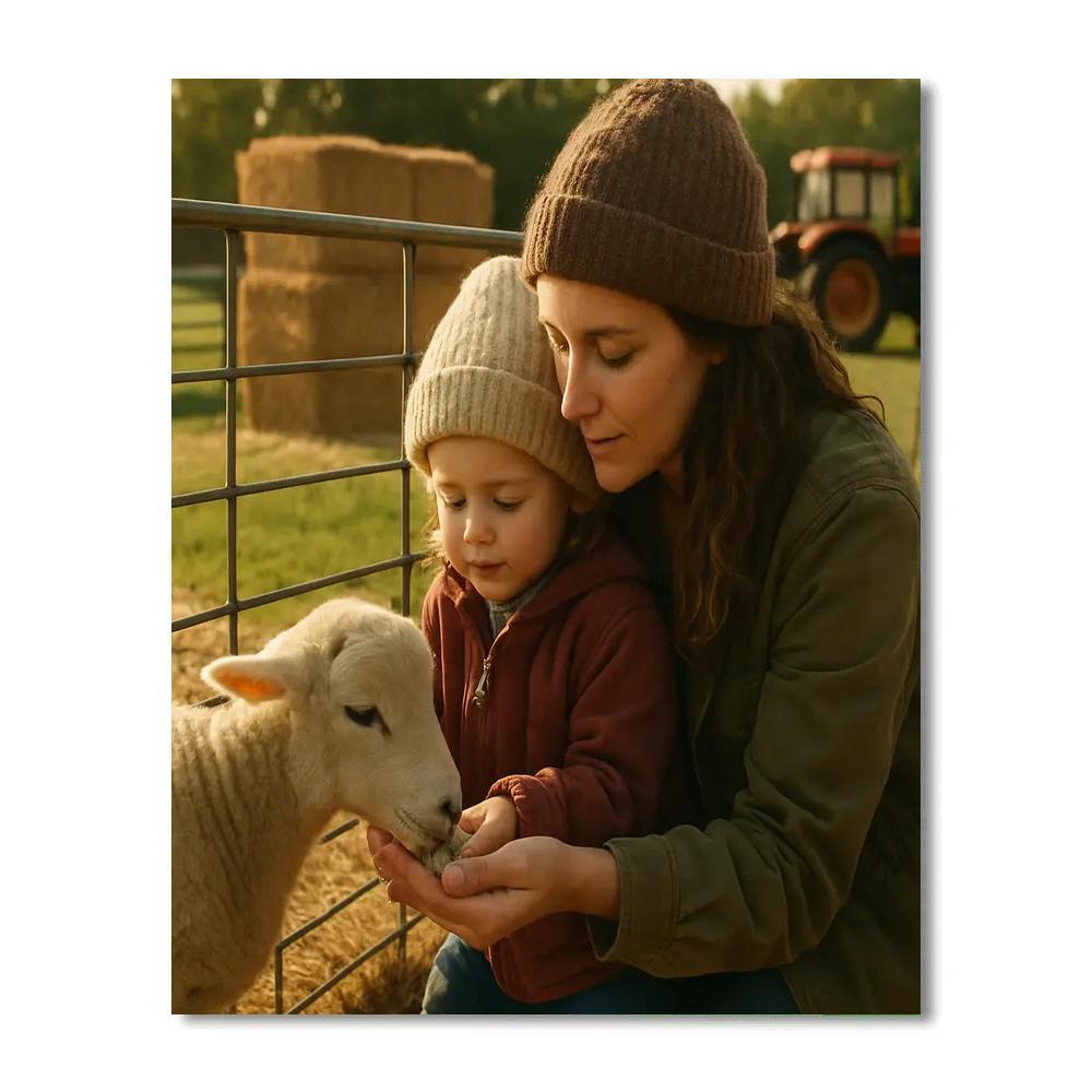Farm Visit Animal Cuddle Number painting