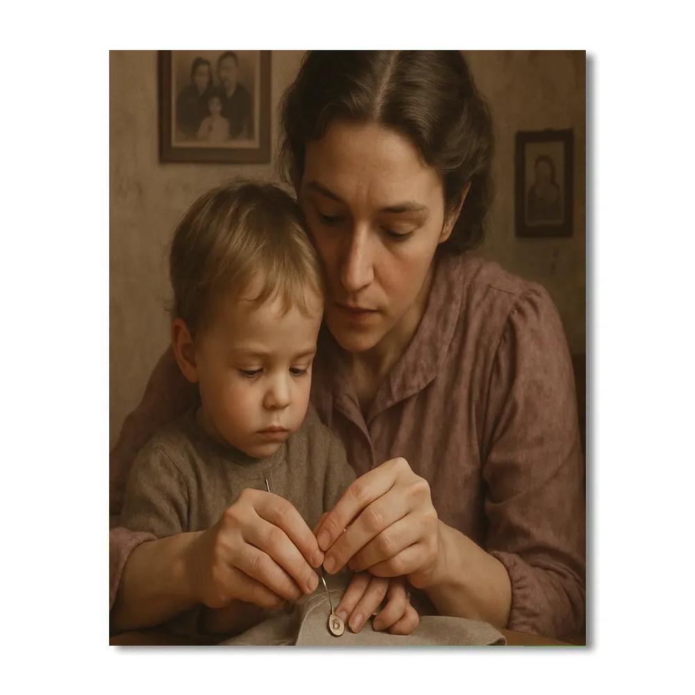 Quiet Sewing Button Lesson paint by numbers