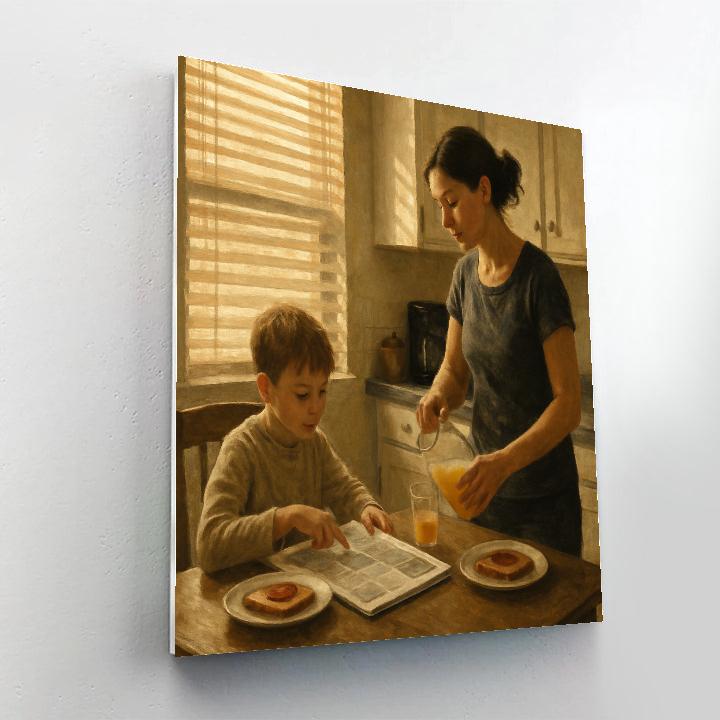 Morning Newspaper And Toast paint by numbers