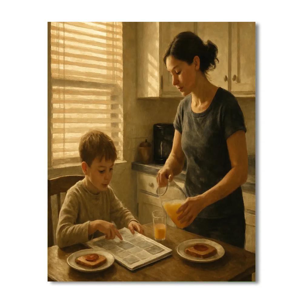 Morning Newspaper And Toast paint by numbers