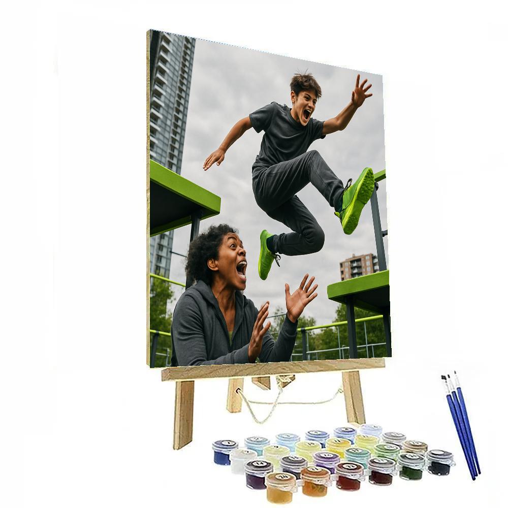 Parkour Playground Confidence Painting by numbers kit