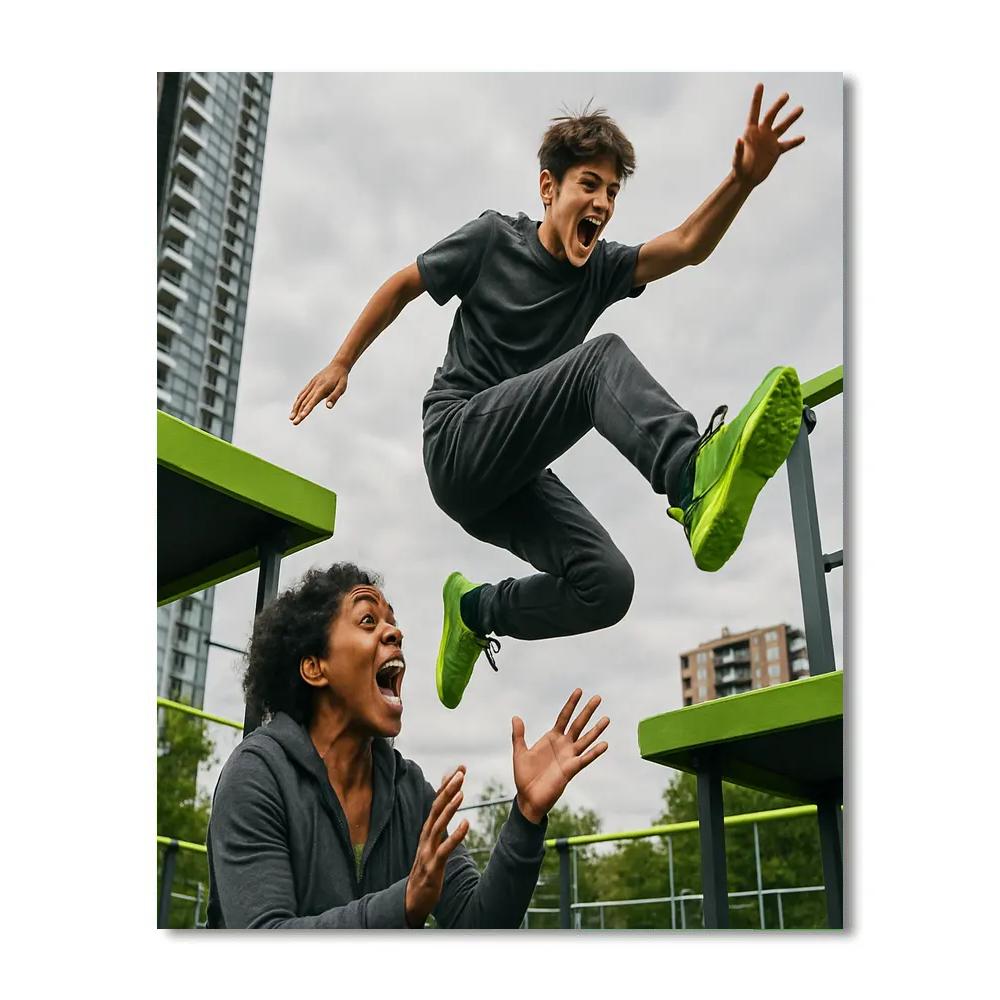 Parkour Playground Confidence Painting by numbers kit