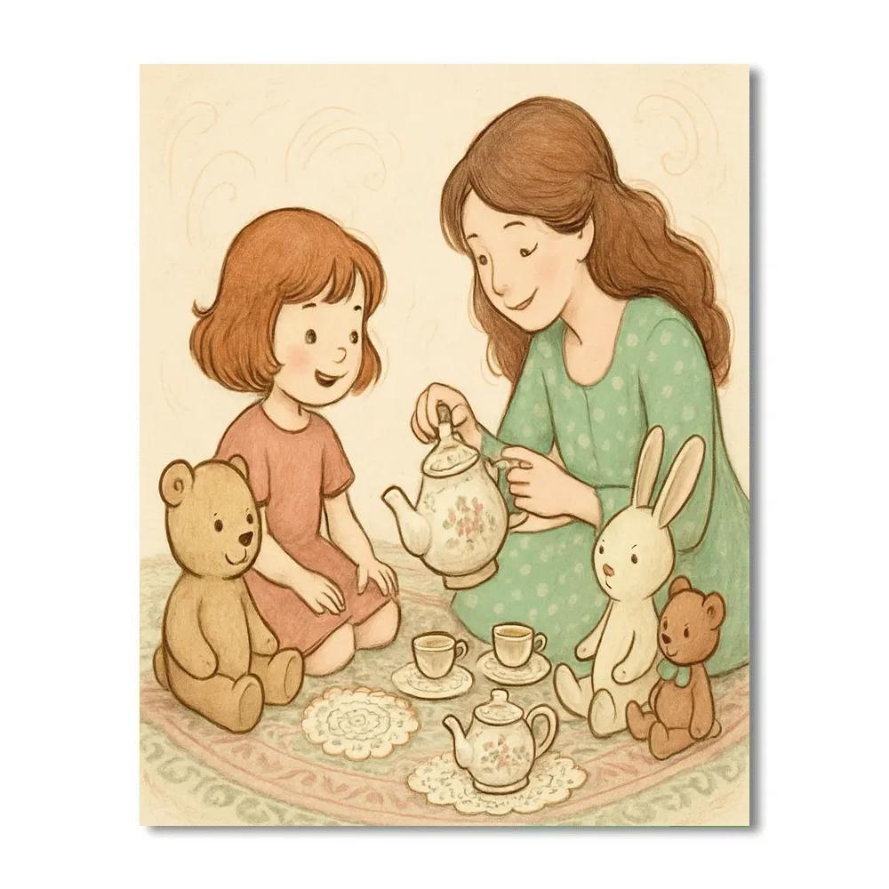 Tea Party In The Living Room Paint by numbers kits