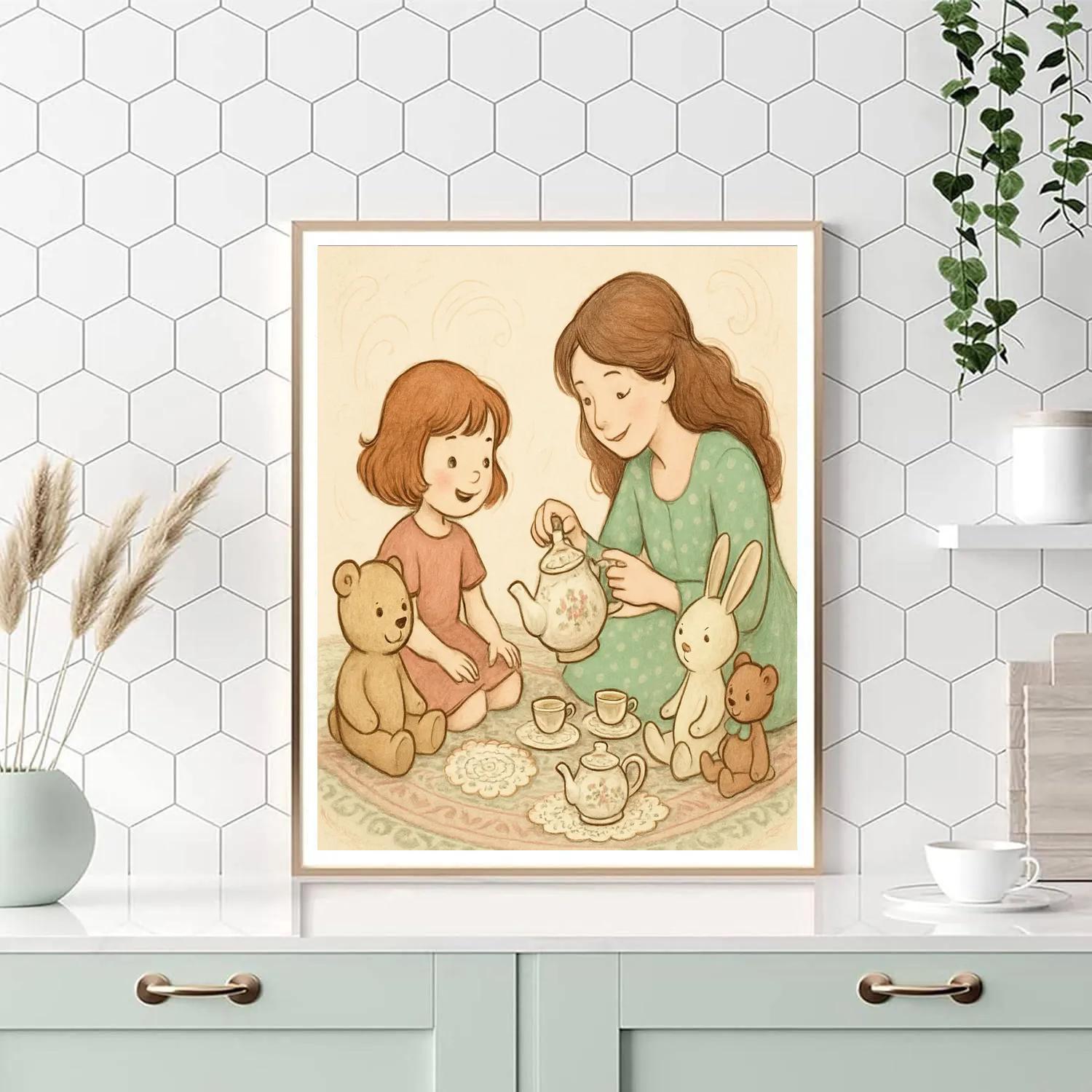 Tea Party In The Living Room Paint by numbers kits