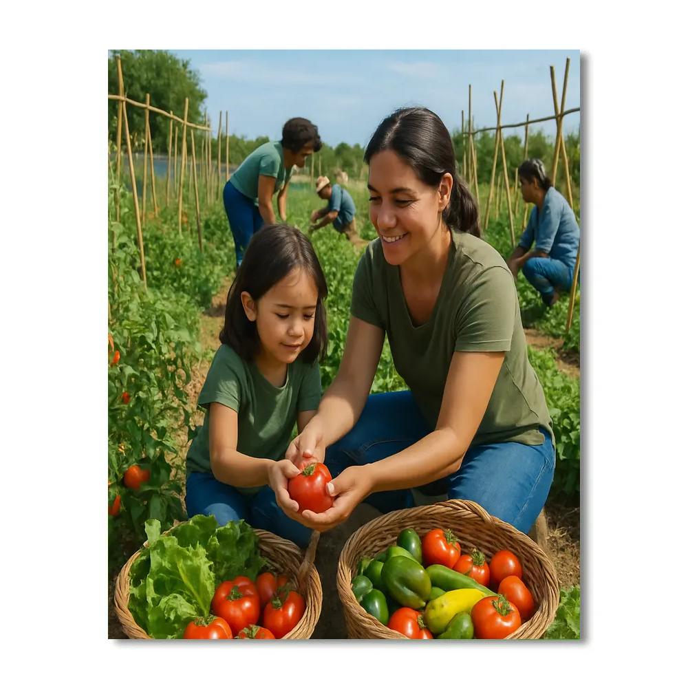 Community Garden Harvest Paint by numbers art