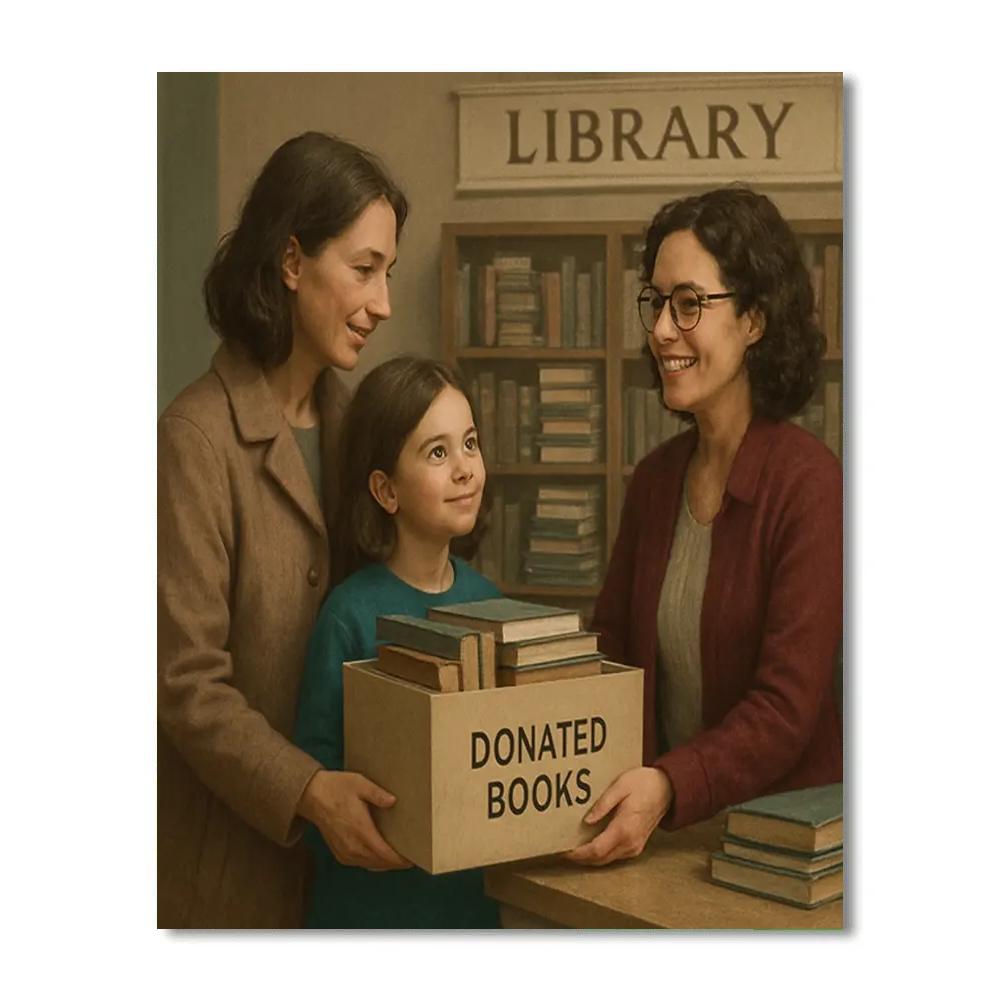 Library Book Donation Day paint by color