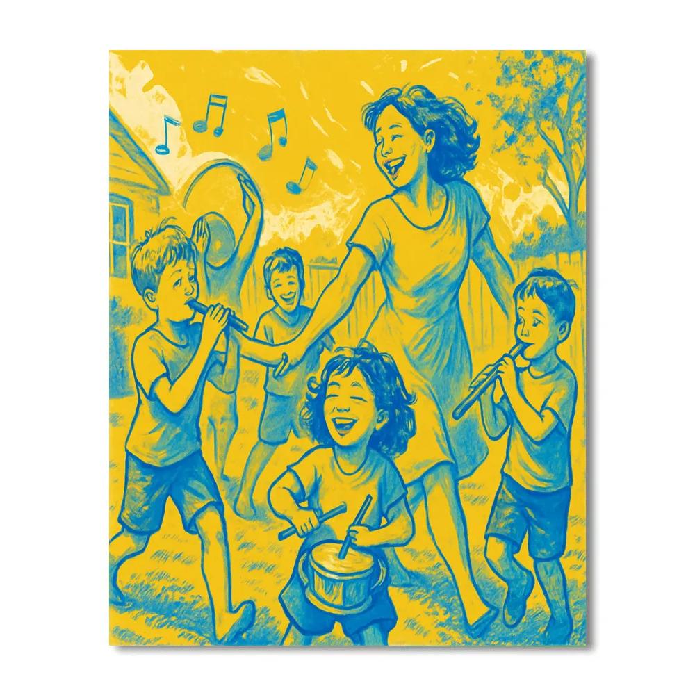 Backyard Mini Orchestra paint by numbers