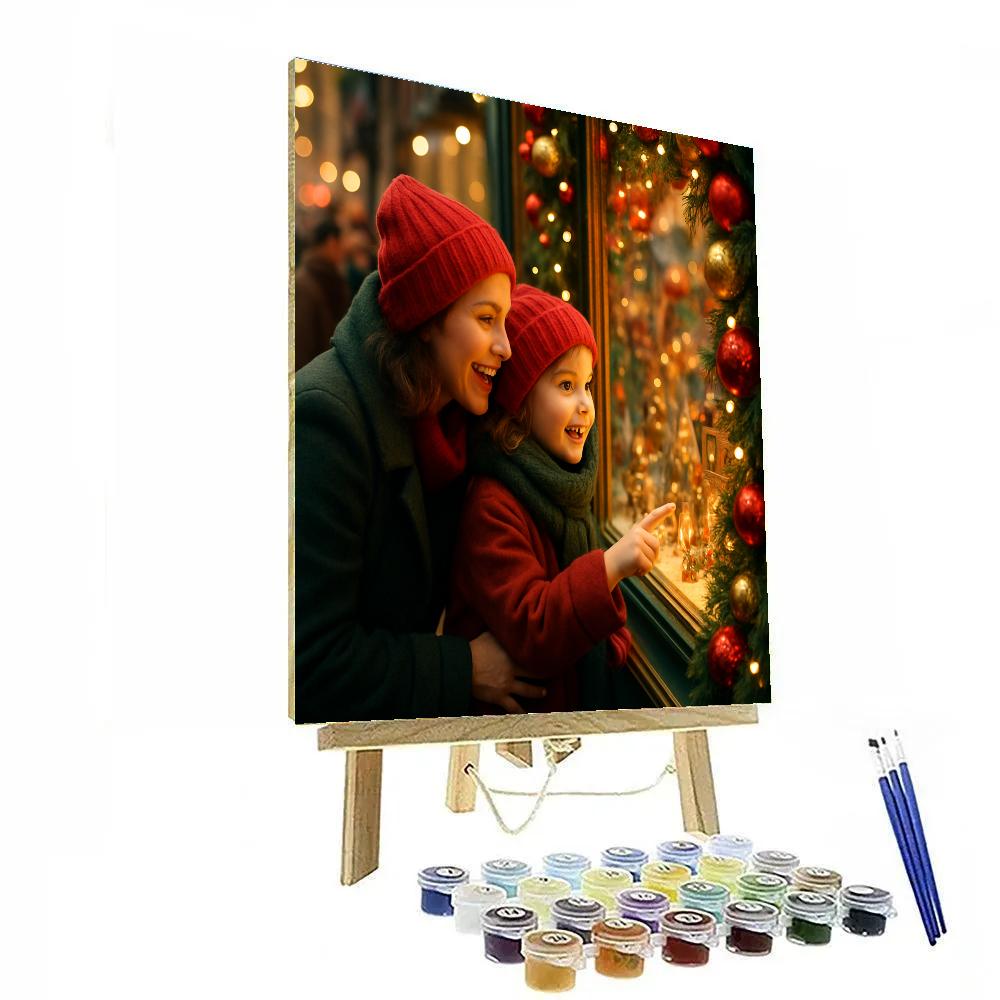 Mall Window Holiday Shopping Number painting