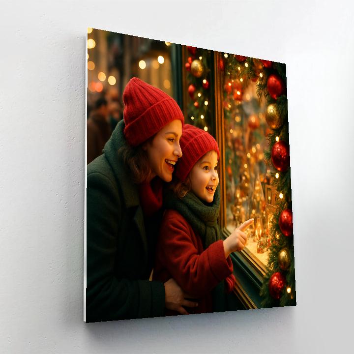 Mall Window Holiday Shopping Number painting