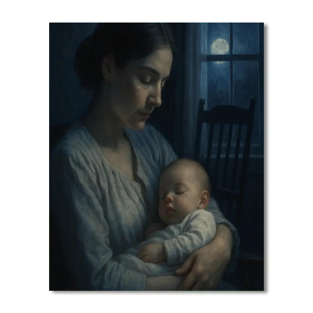 Midnight Feeding Moonlight Numbered painting kits