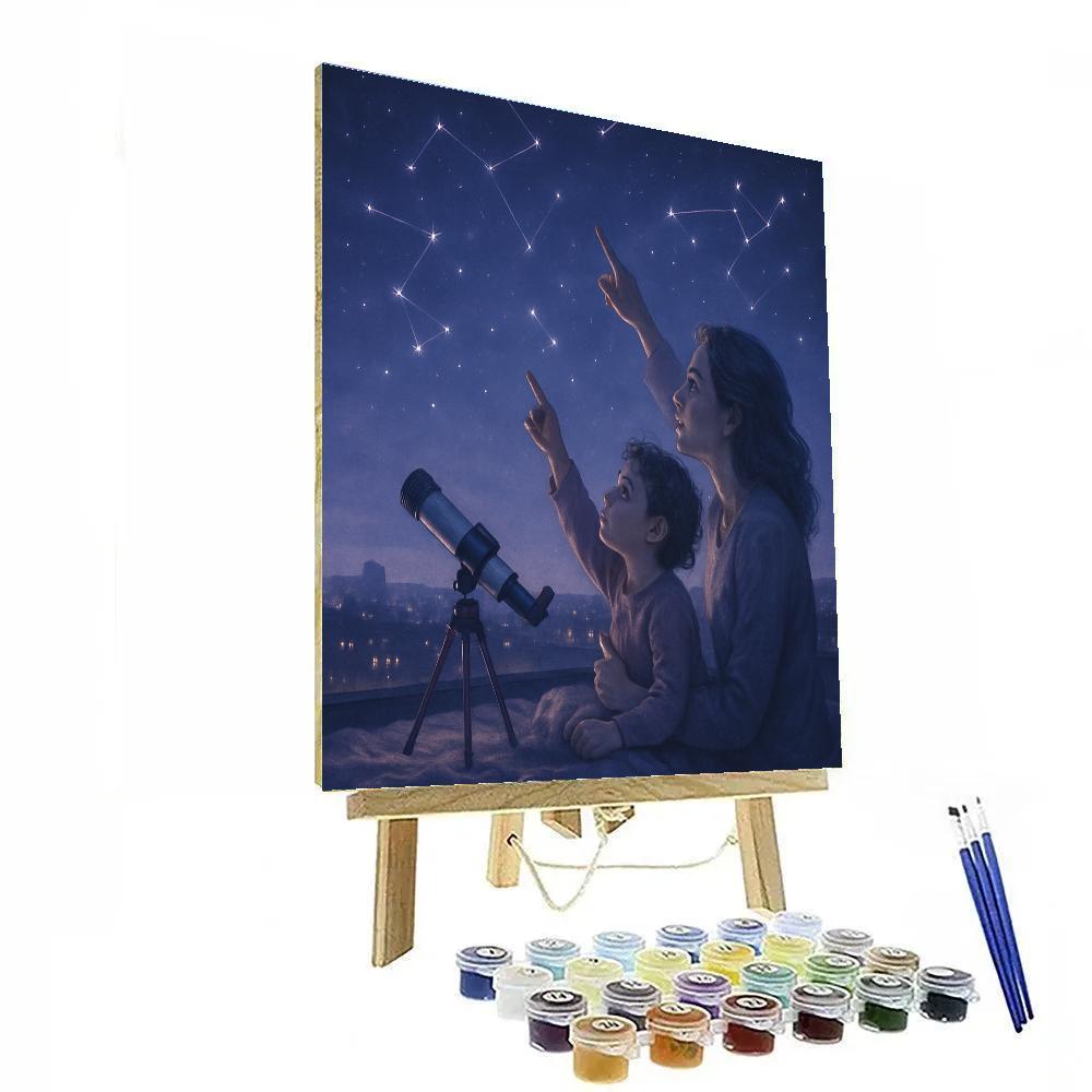 Rooftop Stargazing Embrace Paint by numbers art